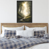Zonovergoten Bosbeekpad Canvas Afdruk (Insitu (Slaapkamer))