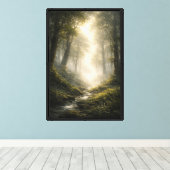 Zonovergoten Bosbeekpad Canvas Afdruk (Insitu (Houten vloer))