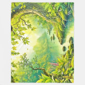 zonovergoten boslandschap fleece deken (Voorkant)