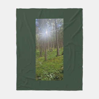 Zonovergoten Boslandschap - Groen Fotopaneel Fleece Deken