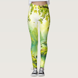 zonovergoten boslandschap leggings