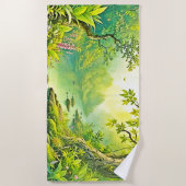 zonovergoten boslandschap strandlaken (Voorkant)