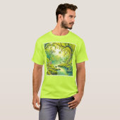 zonovergoten boslandschap t-shirt (Voorkant volledig)