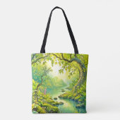 zonovergoten boslandschap tote bag (Achterkant)