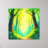 Zonovergoten Bospad Canvas Afdruk (Voorkant)