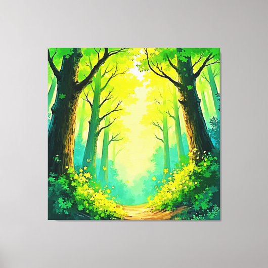Zonovergoten Bospad Canvas Afdruk (Voorkant)