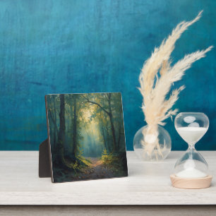 Zonovergoten Bospad met Gouden Gloed — Fijne Kunst Fotoplaat