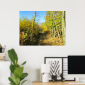 Zonovergoten Bossen in de herfst - gepersonaliseer Poster (Thuiskantoor)