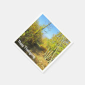 Zonovergoten Bossen in de herfst - Gepersonaliseer Servet (Hoek)