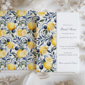 Zonovergoten Citrus & Azulejo bruidsdouche uitnodi Kaart