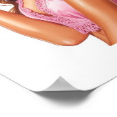 Zonovergoten dame in roze poster (Hoek)