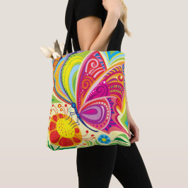 Zonovergoten Fladderende Flora Tote Bag