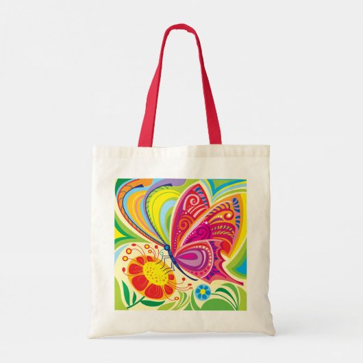 Zonovergoten Fladderende Flora Tote Bag (Achterkant)