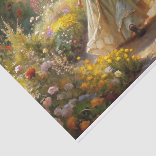 Zonovergoten Garden Maiden - Bloemenpad Decoupage Tissuepapier (Detail)