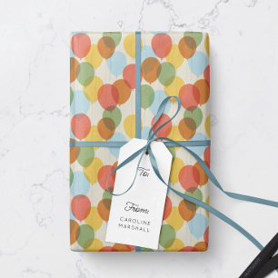 Zonovergoten gekleurde feestballonnen patroon cadeaupapier