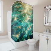 "Zonovergoten golven - levendige oceaankunst" Douchegordijn (In situ)