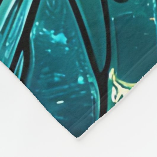 "Zonovergoten golven - levendige oceaankunst" Fleece Deken (Hoek)