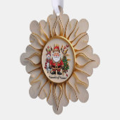 Zonovergoten gouden uur ornament kaart (Links)