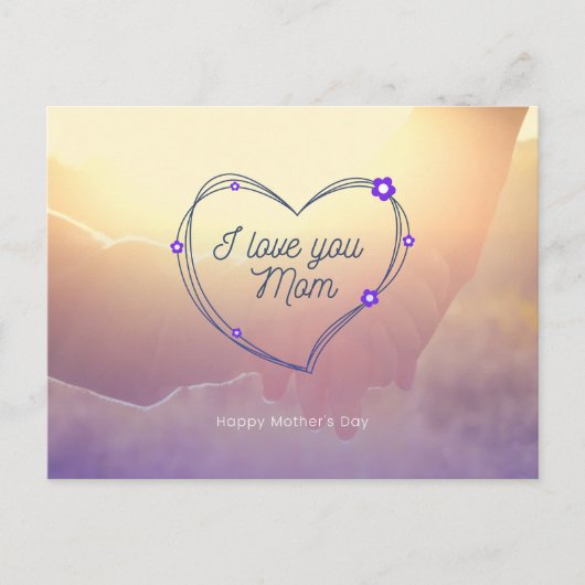 Zonovergoten Hart Ik hou van je, mama Briefkaart (Voorkant)