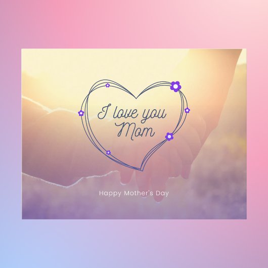 Zonovergoten Hart Ik hou van je, mama Briefkaart