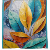zonovergoten hemel | Abstract Leaf Masterpiece Douchegordijn (Voorkant)