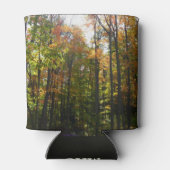Zonovergoten herfstbos herfstlandschap blikjeskoeler (Achterkant)