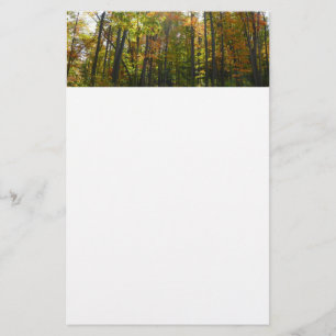 Zonovergoten herfstbos herfstlandschap briefpapier
