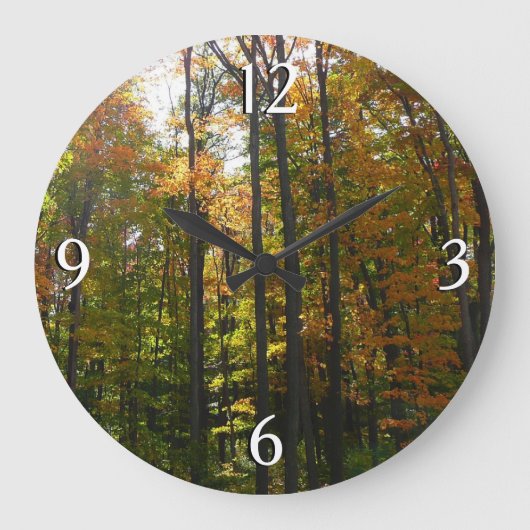 Zonovergoten herfstbos herfstlandschap grote klok (Voorkant)