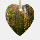 Zonovergoten herfstbos herfstlandschap keramisch ornament (Rechts)