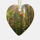 Zonovergoten herfstbos herfstlandschap keramisch ornament (Links)
