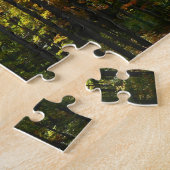Zonovergoten herfstbos herfstlandschap legpuzzel (Zijkant)