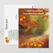 Zonovergoten herfstpad Christelijke dank je Briefkaart (Voorkant / Achterkant)