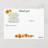 Zonovergoten herfstpad Christelijke dank je Briefkaart (Achterkant)