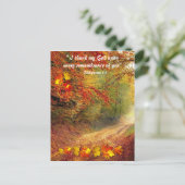 Zonovergoten herfstpad Christelijke dank je wel Briefkaart (Staand voorkant)
