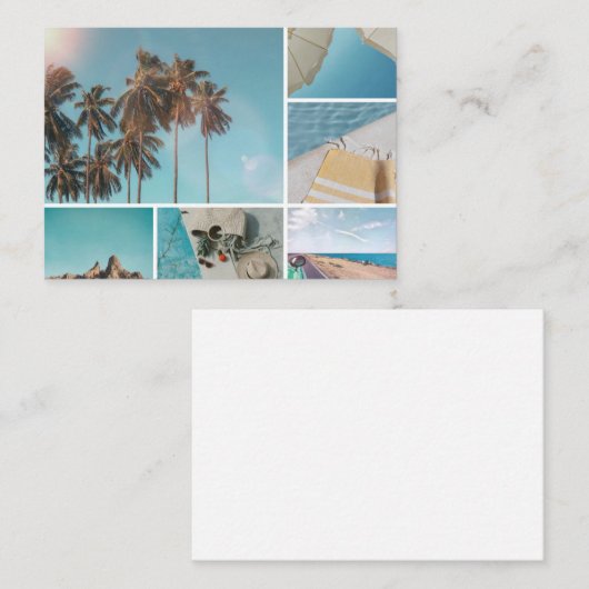 Zonovergoten herinneringen: een zomerfotocollage informatiekaartje (Voorkant / Achterkant)