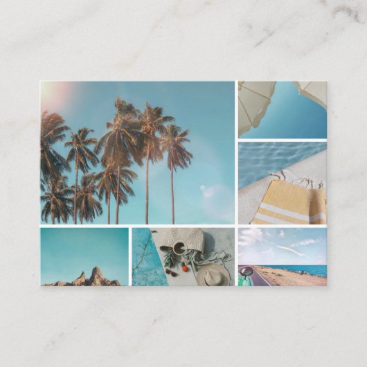 Zonovergoten herinneringen: een zomerfotocollage informatiekaartje (Voorkant)