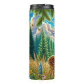 Zonovergoten herten in magische weide. thermosbeker (Achterkant)