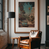 Zonovergoten heuvels: een  straat in Californië Poster