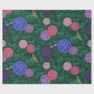 Zonovergoten Hortensia Tuin Pewter Groot Cadeaupapier