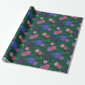 Zonovergoten Hydrangea Tuin Tin Medium Cadeaupapier (Uitgerold)