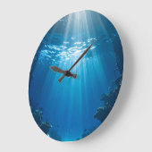 Zonovergoten koraalrif onderwater wandklok (Hoek)