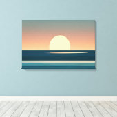 Zonovergoten kust abstracte kunstprint canvas afdruk (Insitu (Houten vloer))