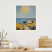 Zonovergoten kusthuis landschapsposter poster (Keuken)