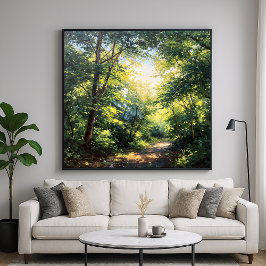 Zonovergoten luifels - schilderachtige illustratie poster