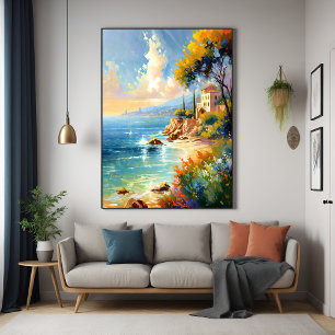 Zonovergoten mediterrane kust impressionistische k perfect poster