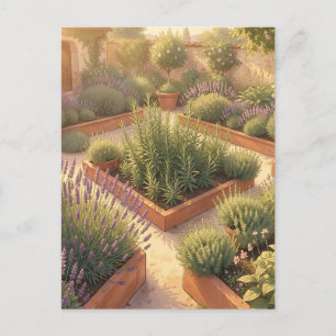 Zonovergoten Middellandse Zee Kruidtuin Lavendel R Briefkaart