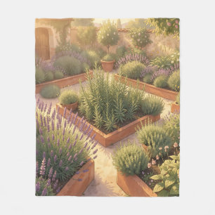 Zonovergoten Middellandse Zee Kruidtuin Lavendel R Fleece Deken