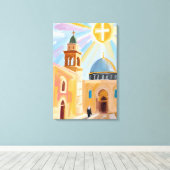 Zonovergoten Midden-Oosterse Kerkkunst Print Leven (Insitu (Houten vloer))