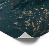 Zonovergoten oceaangolven - Reflecterende Natuur F Poster (Hoek)