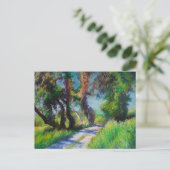 Zonovergoten Olijfgaard Pastel Landschap Briefkaart (Staand voorkant)